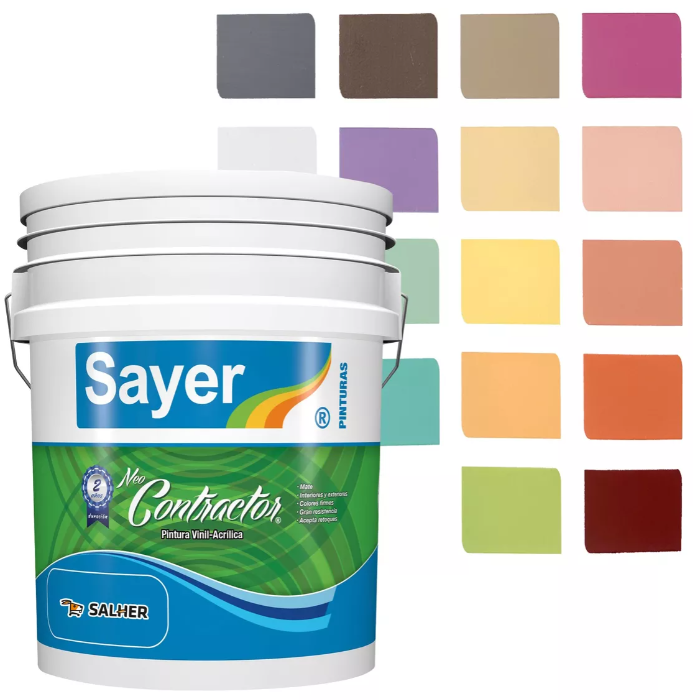 Pintura Vinilica Acrilica Sayer Contractor Acabado Mate Cubeta 19 Litros