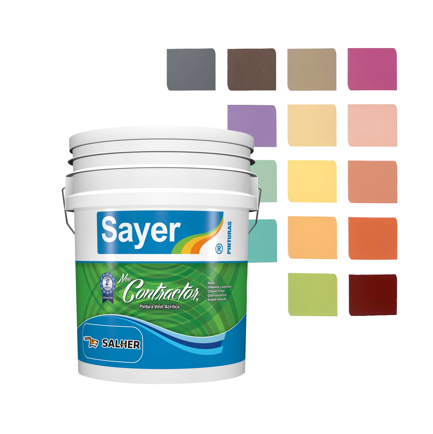 Pintura Vinilica Acrilica Sayer Contractor Mate 19 L