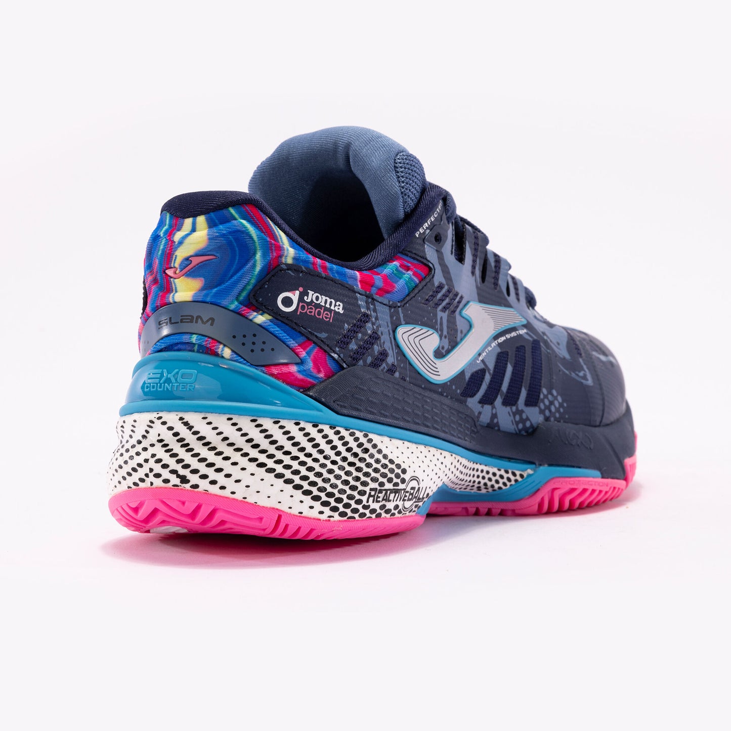 Tenis Joma Padel Mujer Niña Slam Lady 2403 Azul Marino Rosa