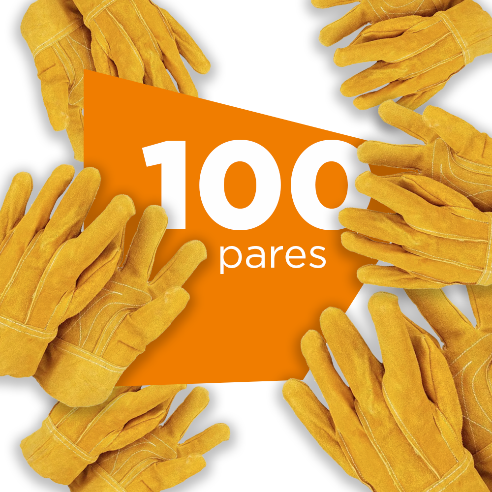 100 Pares de Guantes de Carnaza Cortos Económicos