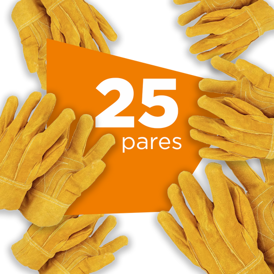 25 Pares de Guantes de Carnaza Cortos Económicos