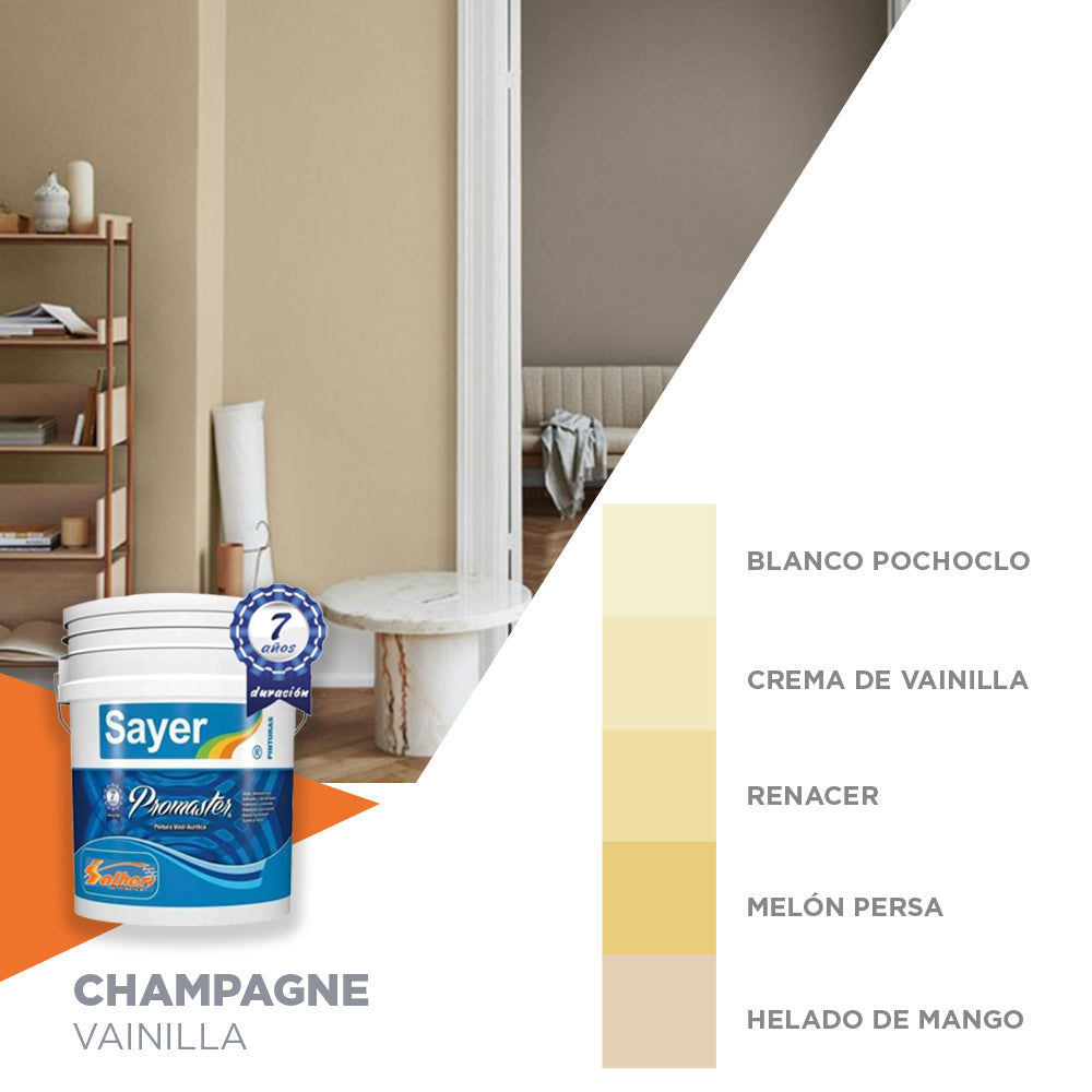 Cubeta de Pintura Vinilica - Acrilica CHAMPAGNE VAINILLA